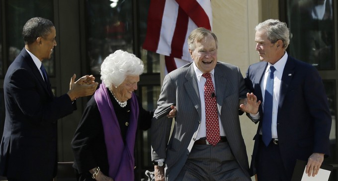 Politics set aside at Bush library dedication
