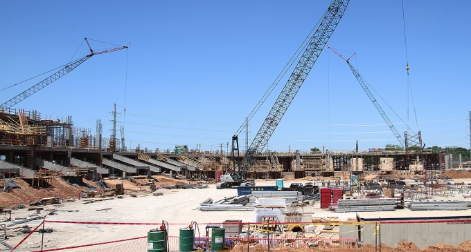 Stadium 20 percent complete; private fundrasing hits $100 million