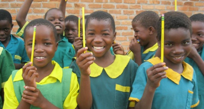 Pencils help African children sharpen school skills
