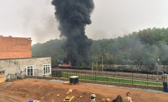Tankers carrying crude oil derail, burst into flame