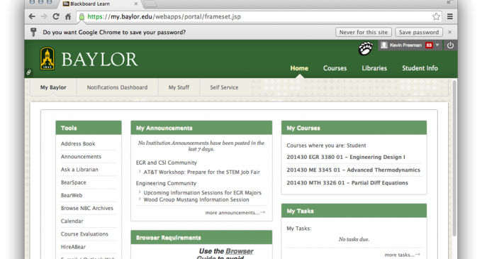 Blackboard in process of transition to Canvas system