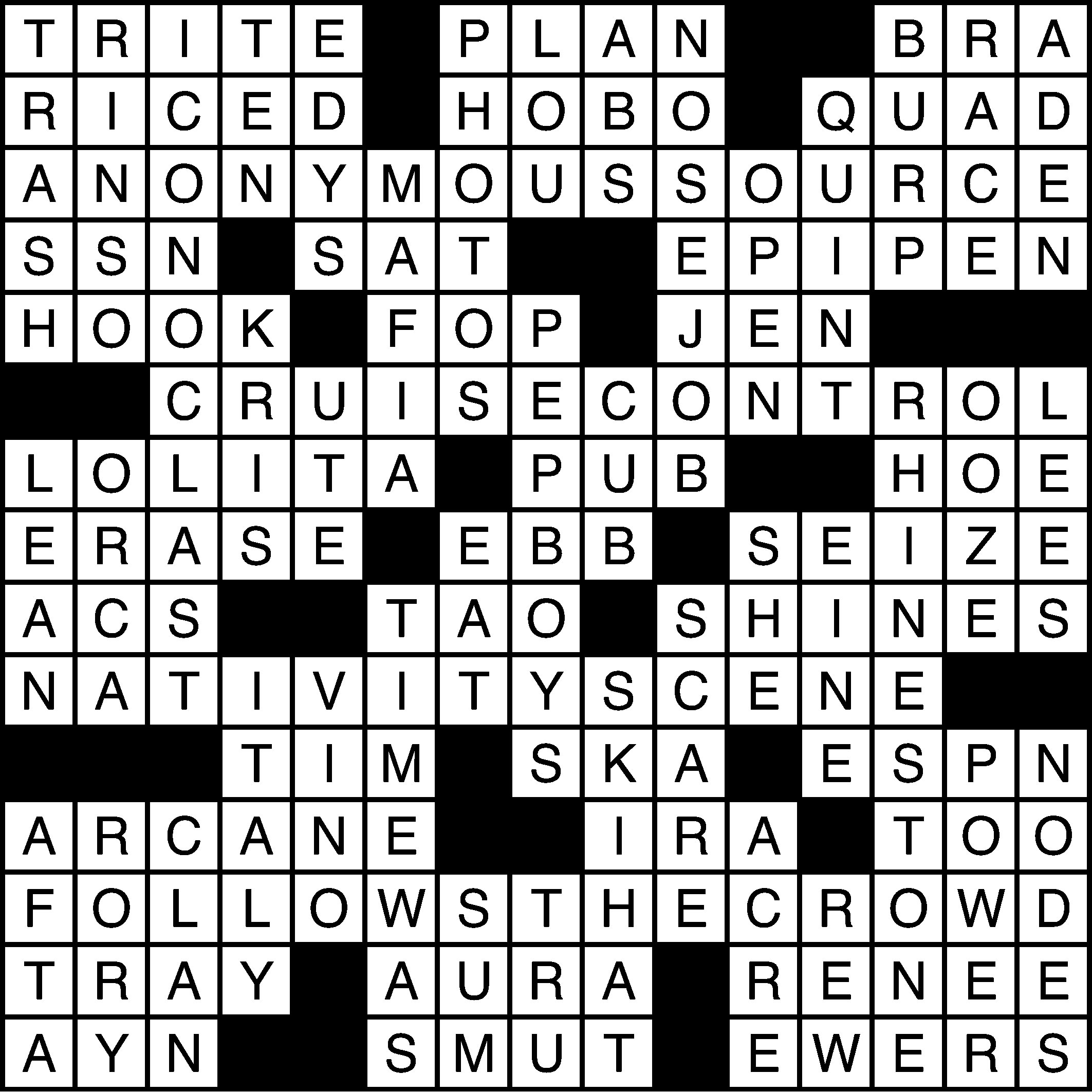 04/21/2015 Crossword Solution The Baylor Lariat