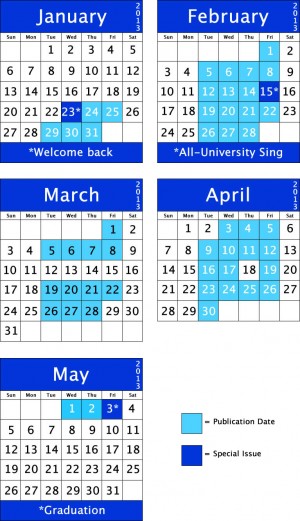 Spring 2013 Publication Schedule