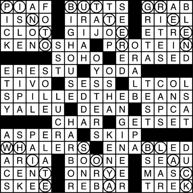 09/30/16 Crossword: Answers