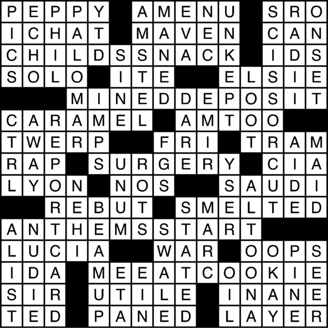10/07/16 Crossword: Answers