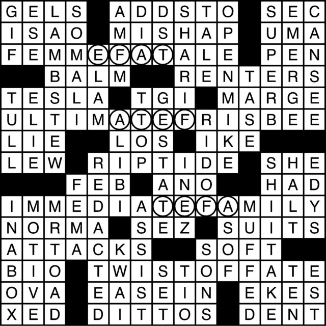 10/18/16 Crossword: Answers