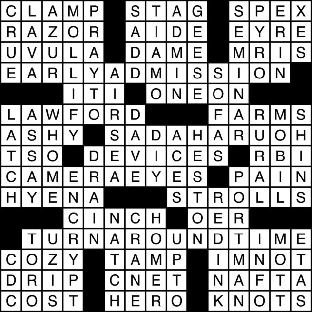 11/03/16 Crossword: Answers