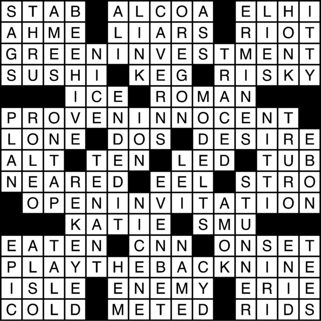 12/01/16 Crossword: Answers