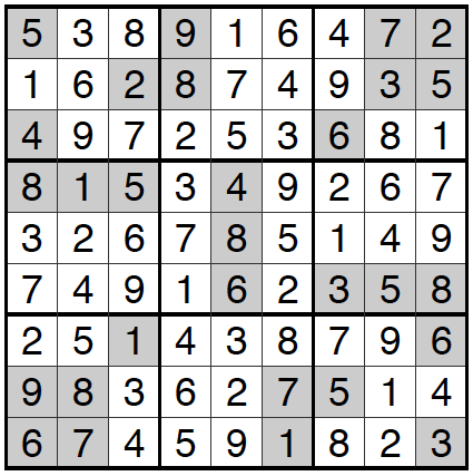 09/27/16 Sudoku: Answers