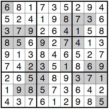11/16/16 Sudoku: Answers