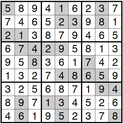 11/30/16 Sudoku: Answers