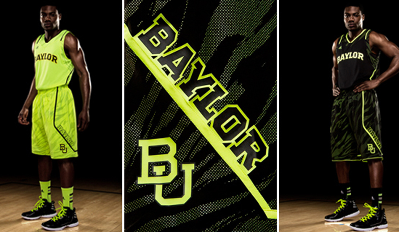 Baylor Bears in #neon yellow uniforms  Baylor basketball, Logo basketball,  Adidas basketball shoes