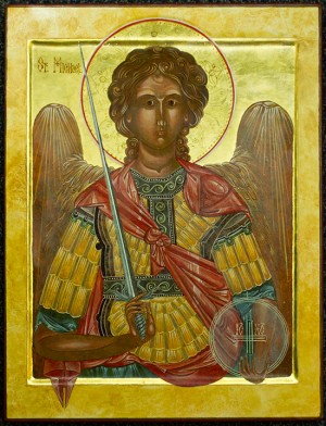 Baylor lecturer Carol Perry wrote this icon which represents St. Michael.  Curtis Callaway | Lecturer in journalism, public relations and new media 
