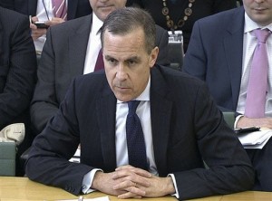 In this photo grab taken from video feed, Bank of England governor-in-waiting Mark Carney speaks at the House of Commons Treasury Select Committee at, Portcullis House, London, Thursday Feb. 7, 2013.  (AP Photo/PA)