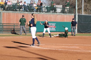 Baylor Softball competes in the Miken Classic against Texas A&M Corpus Christi on Saturday, Feb. 16, 2013.  Baylor beat the Islanders 7-0 and claimed the Miken Classic Title with a 3-0 win over Pacific on Sunday. Travis Taylor | Lariat Photographer