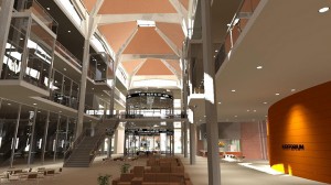 Business school interior rendering 