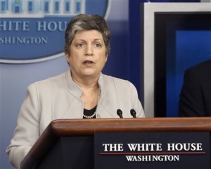 FILE - In this Feb. 25, 2103 file photo, Homeland Security Secretary Janet Napolitano briefs reporters  at the White House in Washington. The Homeland Security Department released more than 2,000 illegal immigrants facing deportation from immigration jails in recent weeks due to looming budget cuts and planned to release 3,000 more during March, The Associated Press has learned. (AP Photo/Charles Dharapak, File)