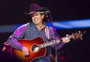 George Strait performs for the crowd at the Intrust Bank Arena in Wichita, Kansas, Saturday February 18, 2012. (Fernando Salazar/Wichita Eagle/MCT)