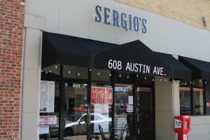 Sergio's Cafe, located on 608 Austin Avenue, was closed Saturday after six months of operation due to inconsistency of business flow.   Travis Taylor | Lariat Photographer