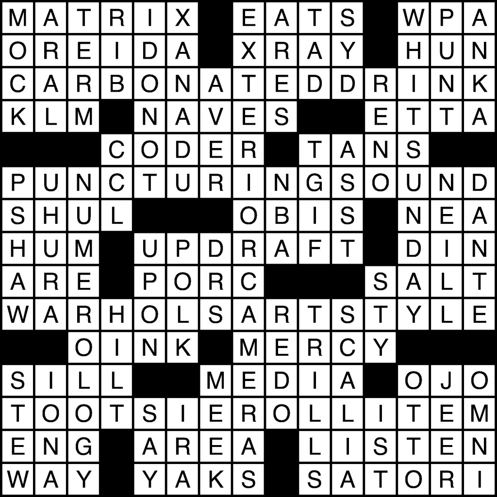 Crossword Solutions: 04/25/13 The Baylor Lariat