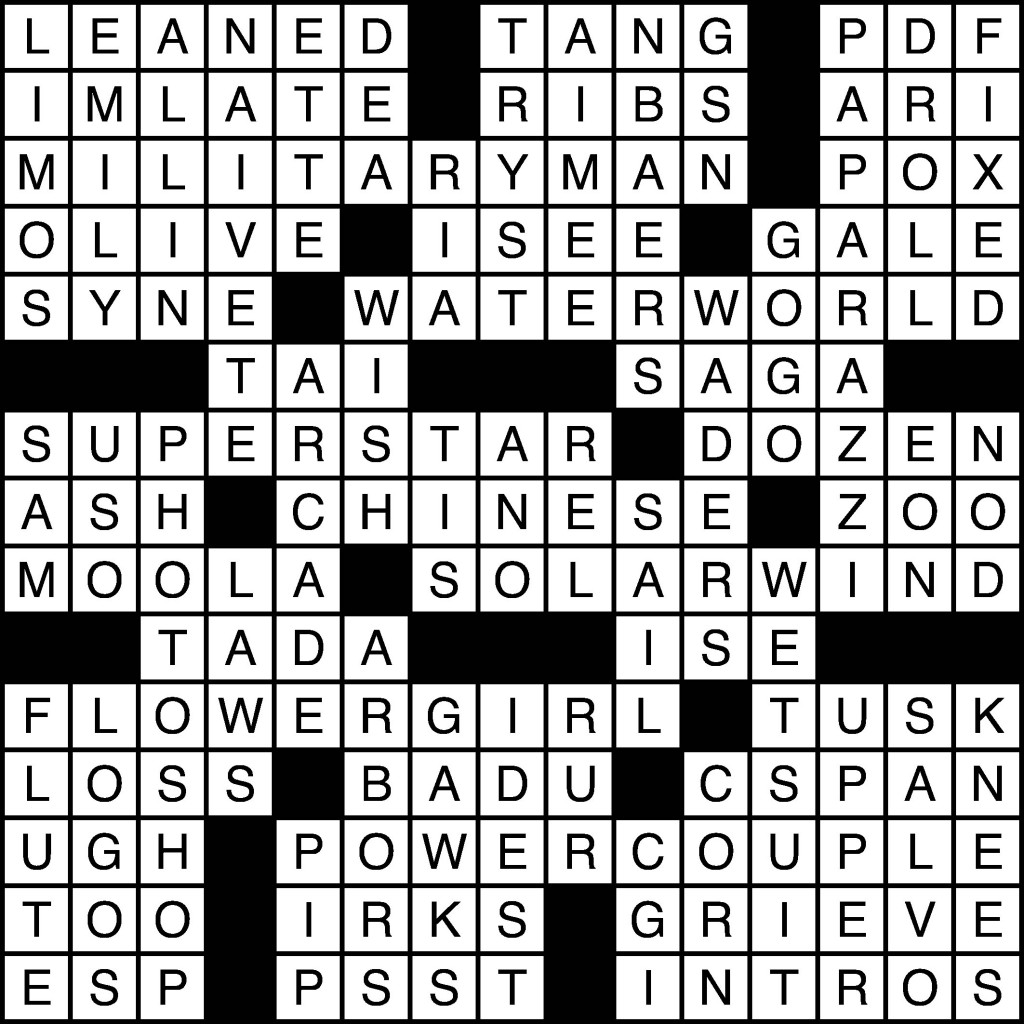 Crossword Solutions: 04/03/13 The Baylor Lariat