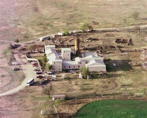 Aerial of the Branch Davidian compound taken just two months before ATF agents raided it. Four agents and six Davidians were killed in the shootout 20 years ago. (Associated Press)