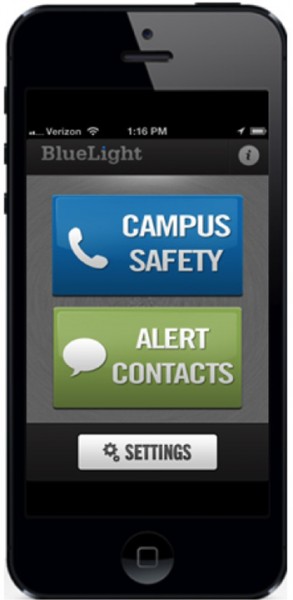The BlueLight safety app allows students to receive a mobile safety guard. 