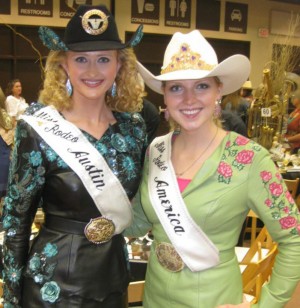 Boerne senior Ashley Bergfield (left) made an appearance as Miss Rodeo Austin at the National Cowgirl Hal of Fame Inductions in Fort Worth. Here she is pictured with Miss Rodeo America 2012, Mackenzie Carr (right). (Courtesy Photo)