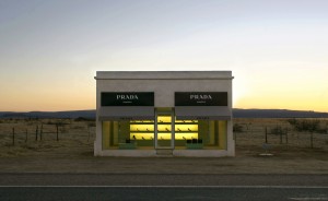 Texas officials say the Prada Marfa is an illegal roadside advertisement and is considering what to do about the iconic West Texas structure. (Matt Slocum | Associated Press)