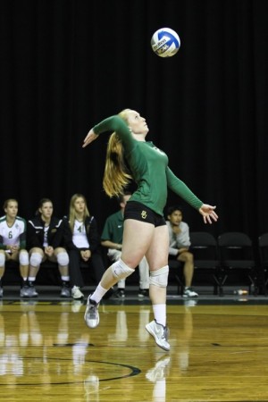 Baylor volleyball suffered straight set loss against Tulsa at home on September 6, 2013. Michael Bain | Photographer