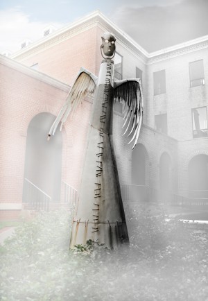 Photo of angel statue located between Burleson Hall and Draper Academic Building. Matt Hellman | Lariat Multimedia Editor