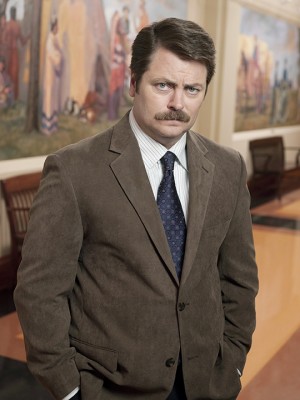 Nick Offerman stars as Ron Swanson in NBC comedy "Parks and Recreation." The show airs on Thursdays on NBC (8:30-9 p.m. ET). (Mitchell Haaseth/Courtesy NBC/MCT)