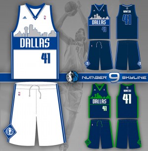 Baylor alumnus Geoff Case’s Dallas Mavericks jersey design is in the top 10 of a contest to find their 2015-16 season uniform.  (Courtesy Art)