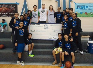 The brothers of DEPsi with last year's winning team from the men's bracket. Courtesy art.