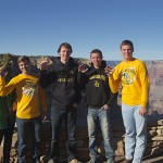 A group of Baylor students meet up at the Grand Canyon before the Fiesta Bowl.