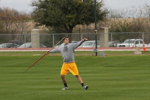 Newberg Ore., junior Richard Hansen throws a javelin. Baylor track and field teams travel to College Station to compete in the Texas A&M Aggie Invitational. Men and women are ranked 25th and 21st, respectively, and hope to make a play for the Big 12 championship.
