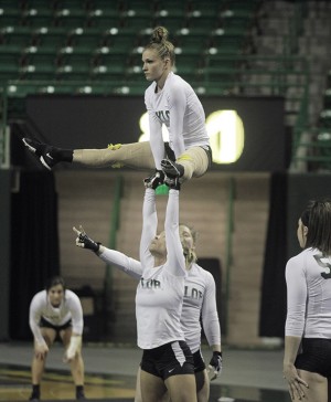 Baylor's acrobatics and tumbling ended its season with a loss to Oregon in the semifinal.
