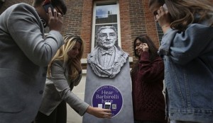 London is now home to interactive statues of historical and fictional characters that tell users about their lives.Associated Press