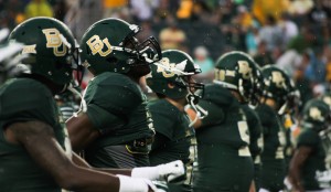 Baylor players warm up before the game against Northwestern State Demons Saturday night in McLane Stadium. The Bears beat the Demons 70-6. Skye Duncan | Lariat Photographer