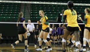Baylor volleyball beat Northwestern State University in four sets at the Ferrell Center on Friday, September 13, 2013. Travis Taylor | Lariat Photo Editor