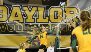 Baylor volleyball beat Northwestern State University in four sets at the Ferrell Center on Friday, September 13, 2013. Lariat File Photo
