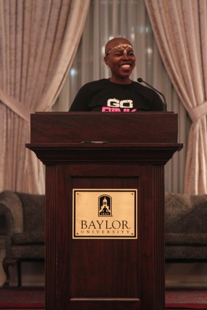 Markell Davidson Ford shares her story of her battle against breast cancer Monday.Skye Duncan | Lariat Photographer
