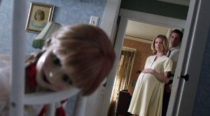 Annabelle Wallis and Ward Horton play couple Mia and John in “Annabelle.” The horror film follows the haunted doll from “The Conjuring.” Female viewers made up more than half of the movie’s ticket sales.Tribune News Service