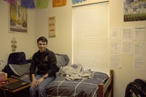 San Antonio junior Alex Gonzalez sits in his dorm in Brooks Flats. Prior to his time at Baylor, Gonzalez was homeless.Rebecca Flannery | Staff Writer
