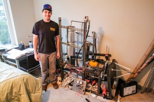 Shavano Park junior Kevin Healy is in the process of building a rocket in his apartment. He is building it for fun and has raised $7,000 for the project so far.  Kevin Freeman | Lariat Photographer