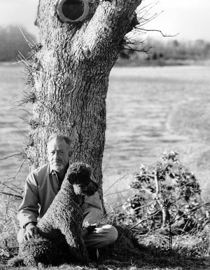 American novelist John Steinbeck appears with his pet poodle Charley in a tranquil moment from 1961. The image is currently on view in "Hans Namuth: Portraits," at the Smithsonian Institution's National Portrait Gallery through Sept. 6.Associated Press