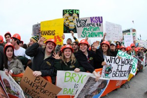Some of the Baylor fan base brings its A-game in sign making for ESPN’s GameDay television program Saturday morning. The program broadcast before Baylor’s game against Kansas State. The Bears won 38-27.Skye Duncan | Lariat Photographer