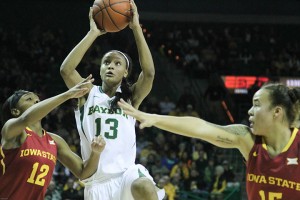 Sophomore forward Nina Davis goes up for a shot during Baylor's 74-49 win over Iowa State on Tuesday.Skye Duncan | Lariat Photo Editor