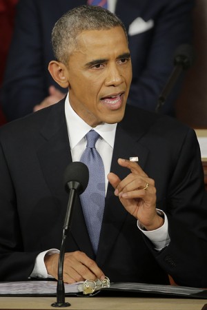 President Barack Obama gives his State of the Union address before a joint session of Congress on Capitol Hill in Washington, Tuesday, Jan. 20, 2015 (AP Photo/J. Scott Applewhite)