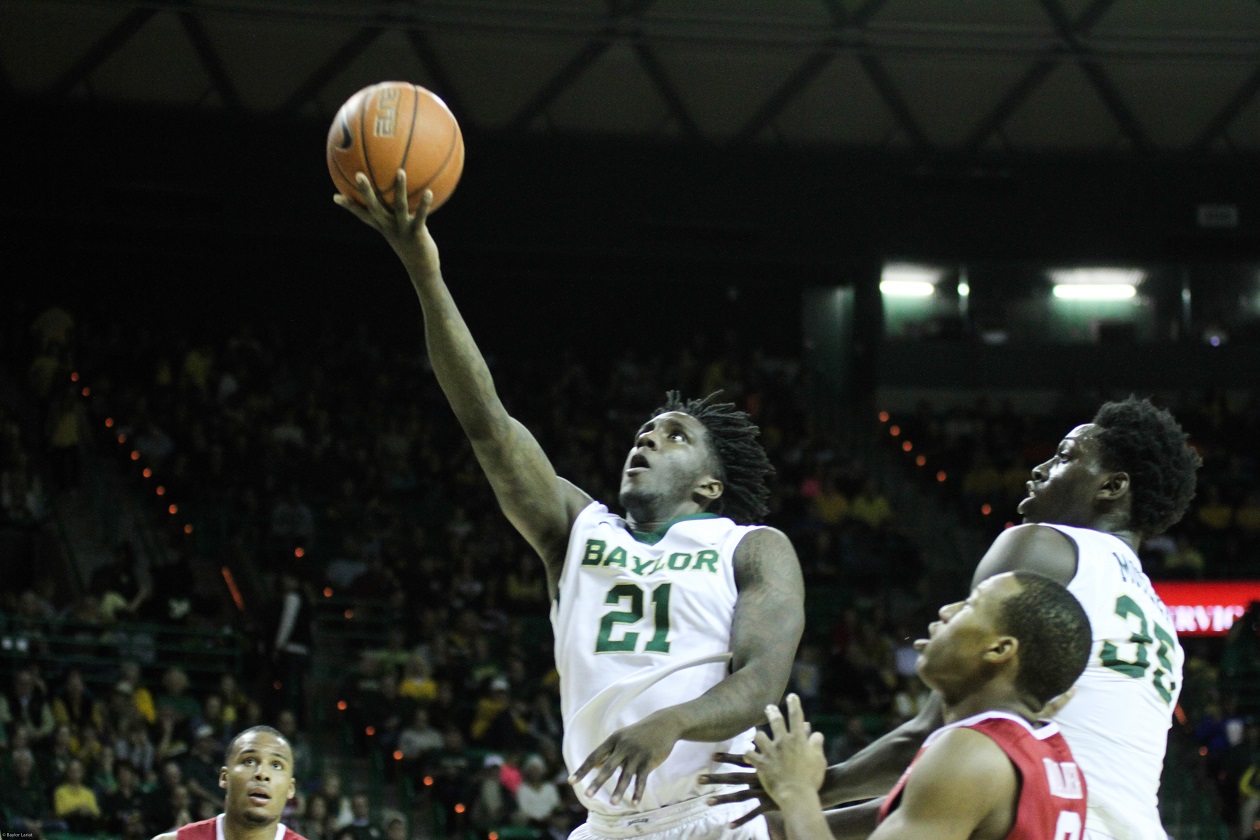 Junior forward Taurean Prince goes up for a layup during Baylor's 69-58 win over No. 19 Oklahoma on Saturday. Prince posted 12 points and seven boards in the win.Skye Duncan | Lariat Photo Editor